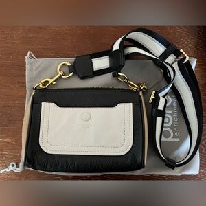Marc Jacobs Black and Cream Camera Crossbody Bag Genuine Leather